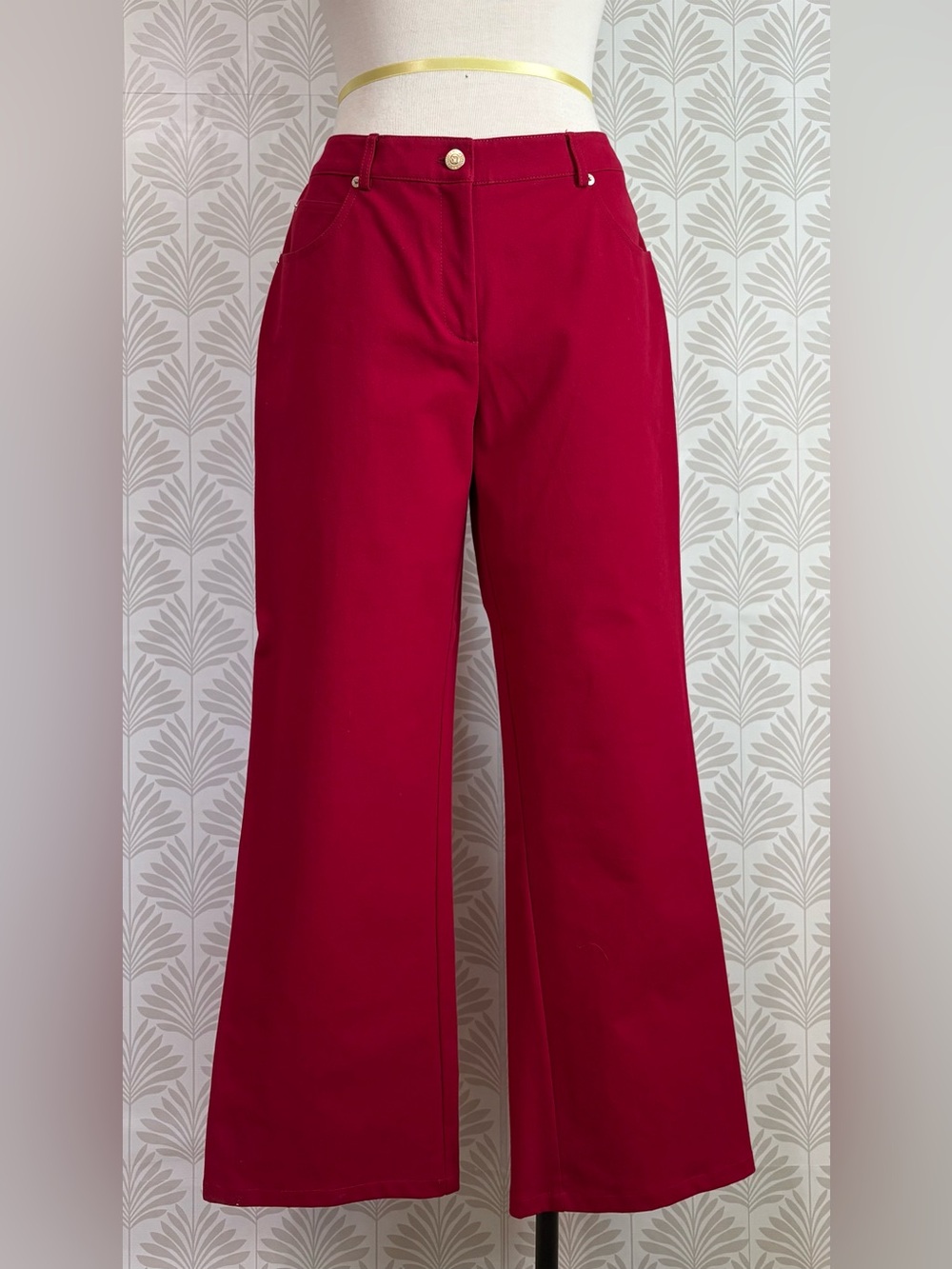 St. John Wide-Leg Pants in Deep Raspberry